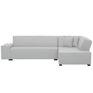 Ecksofa Dallas Echtleder Echtleder Gad: Grau - Longchair davorstehend rechts