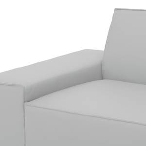 Ecksofa Dallas Echtleder Echtleder Gad: Grau - Longchair davorstehend rechts