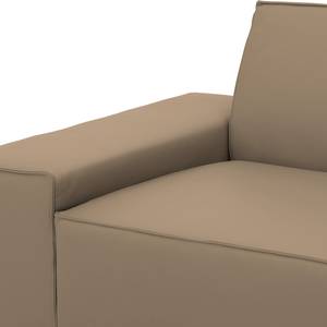 Ecksofa Dallas Echtleder Echtleder Gad: Taupe - Longchair davorstehend rechts