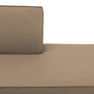 Ecksofa Dallas Echtleder Echtleder Gad: Taupe - Longchair davorstehend rechts