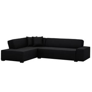 Ecksofa Dallas Webstoff Stoff Selva: Anthrazit - Longchair davorstehend links