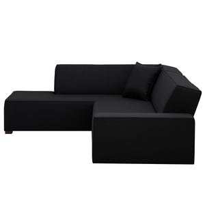 Ecksofa Dallas Webstoff Stoff Selva: Anthrazit - Longchair davorstehend links