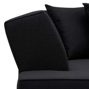 Ecksofa Dallas Webstoff Stoff Selva: Anthrazit - Longchair davorstehend links