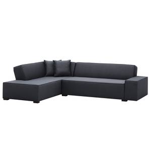 Ecksofa Dallas Webstoff Webstoff Milan: Anthrazit - Longchair davorstehend links