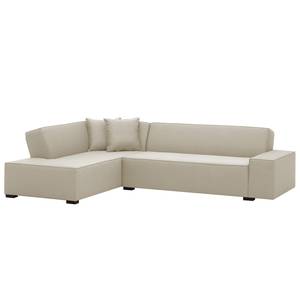 Hoekbank Dallas geweven stof Stof Selva: Beige - Longchair vooraanzicht links