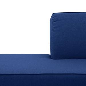 Ecksofa Dallas Webstoff Stoff Ramira: Blau - Longchair davorstehend links