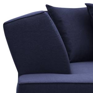 Canapé d'angle Dallas Tissu Tissu Milan : Bleu foncé - Méridienne courte à gauche (vue de face)