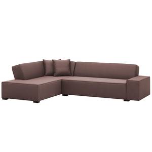 Ecksofa Dallas Webstoff Webstoff Milan: Grau-Braun - Longchair davorstehend links