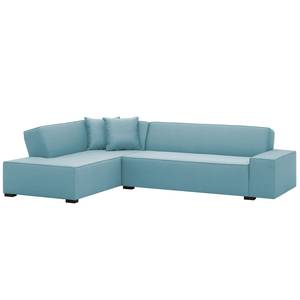 Ecksofa Dallas Webstoff Stoff Selva: Hellblau - Longchair davorstehend links