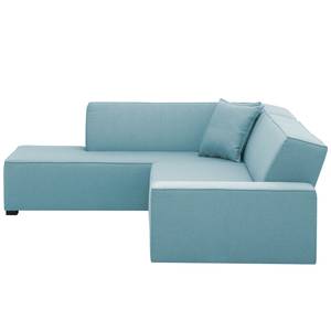 Ecksofa Dallas Webstoff Stoff Selva: Hellblau - Longchair davorstehend links