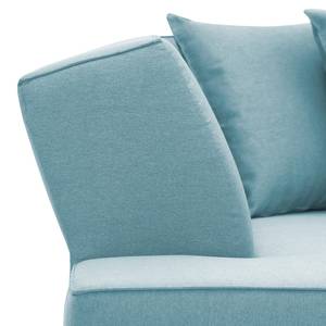 Ecksofa Dallas Webstoff Stoff Selva: Hellblau - Longchair davorstehend links