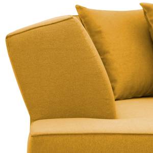 Ecksofa Dallas Webstoff Stoff Selva: Senfgelb - Longchair davorstehend links