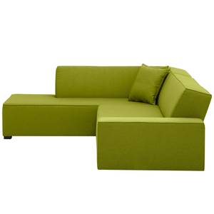 Ecksofa Dallas Webstoff Stoff Ramira: Limette - Longchair davorstehend links