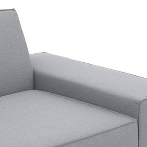 Ecksofa Dallas Webstoff Stoff Ramira: Silber - Longchair davorstehend links