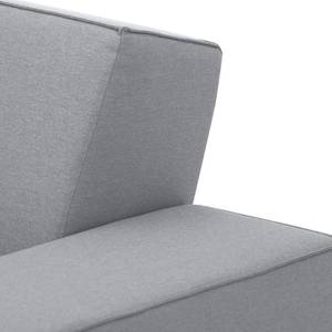 Ecksofa Dallas Webstoff Stoff Ramira: Silber - Longchair davorstehend links