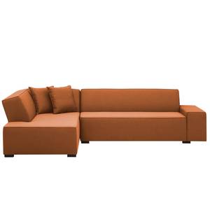 Ecksofa Dallas Webstoff Webstoff Milan: Rostbraun - Longchair davorstehend links