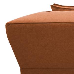 Canapé d'angle Dallas Tissu Tissu Milan : Marron rouille - Méridienne courte à gauche (vue de face)