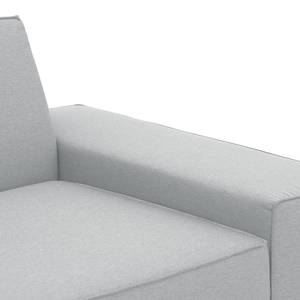 Ecksofa Dallas Webstoff Stoff Selva: Silbergrau - Longchair davorstehend links