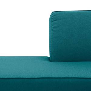 Hoekbank Dallas geweven stof Stof Ramira: Turquoise - Longchair vooraanzicht links