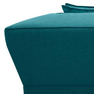 Hoekbank Dallas geweven stof Stof Ramira: Turquoise - Longchair vooraanzicht links