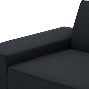 Ecksofa Dallas Webstoff Stoff Ramira: Anthrazit - Longchair davorstehend rechts