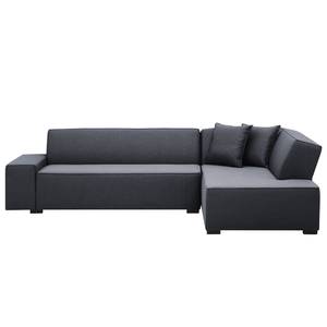 Ecksofa Dallas Webstoff Webstoff Milan: Anthrazit - Longchair davorstehend rechts