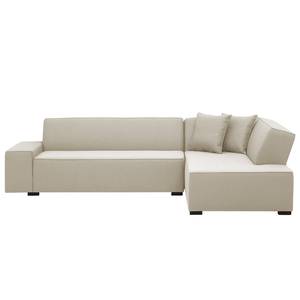 Hoekbank Dallas geweven stof Stof Selva: Beige - Longchair vooraanzicht rechts