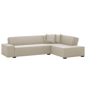 Ecksofa Dallas Webstoff Stoff Selva: Beige - Longchair davorstehend rechts