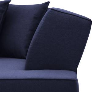 Ecksofa Dallas Webstoff Webstoff Milan: Dunkelblau - Longchair davorstehend rechts