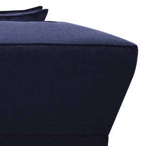 Canapé d'angle Dallas Tissu Tissu Milan : Bleu foncé - Méridienne courte à droite (vue de face)