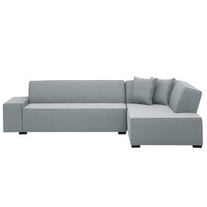 Ecksofa Dallas Webstoff Stoff Selva: Grau - Longchair davorstehend rechts