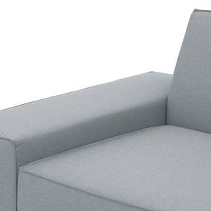 Ecksofa Dallas Webstoff Stoff Selva: Grau - Longchair davorstehend rechts