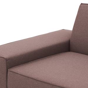 Ecksofa Dallas Webstoff Webstoff Milan: Grau-Braun - Longchair davorstehend rechts