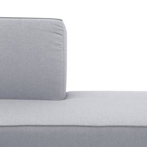 Canapé d'angle Dallas Tissu Tissu Milan : Gris clair - Méridienne courte à droite (vue de face)
