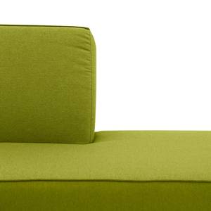 Ecksofa Dallas Webstoff Stoff Ramira: Limette - Longchair davorstehend rechts