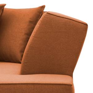 Canapé d'angle Dallas Tissu Tissu Milan : Marron rouille - Méridienne courte à droite (vue de face)
