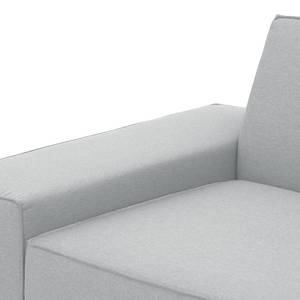 Ecksofa Dallas Webstoff Stoff Selva: Silbergrau - Longchair davorstehend rechts