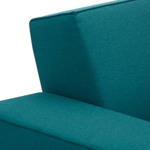 Canapé d'angle Dallas Tissu Tissu Ramira : Turquoise - Méridienne courte à droite (vue de face)