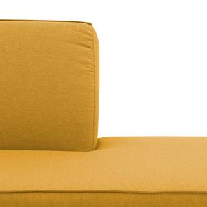 Canapé d'angle Dallas Tissu Tissu Selva : Jaune moutarde - Méridienne courte à droite (vue de face)