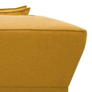 Canapé d'angle Dallas Tissu Tissu Selva : Jaune moutarde - Méridienne courte à droite (vue de face)
