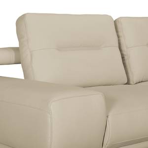 Ecksofa Dancyville Echtleder Ottomane davorstehend rechts - Beige