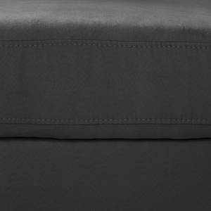 Canapé d'angle Davao Microfibre - Gris foncé - Méridienne longue à droite (vue de face) - Avec fonction couchage