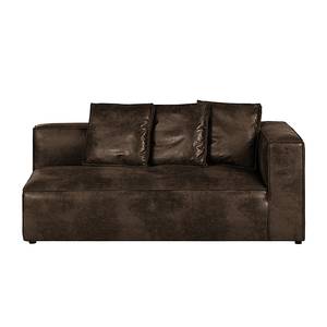 Ecksofa Debbie II Antiklederoptik Ottomane davorstehend links - Braun