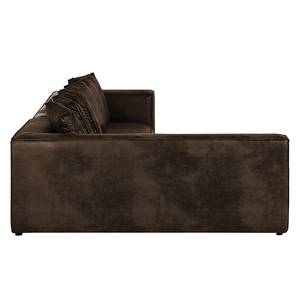 Ecksofa Debbie II Antiklederoptik Ottomane davorstehend links - Braun