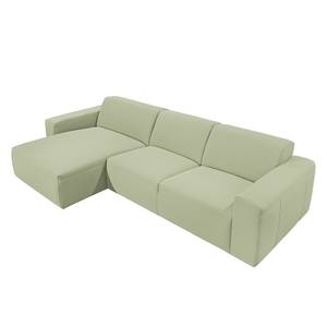 Ecksofa Deering Webstoff Avocado - Longchair davorstehend links