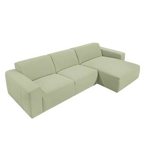 Ecksofa Deering Webstoff Avocado - Longchair davorstehend rechts