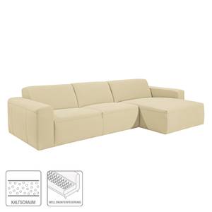 Ecksofa Deering Webstoff Hellbeige - Longchair davorstehend rechts