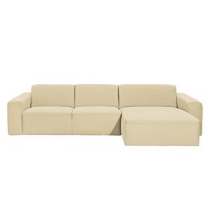 Ecksofa Deering Webstoff Hellbeige - Longchair davorstehend rechts