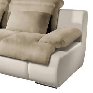 Ecksofa Delsbo Kunstleder / Microfaser mit Schlaffunktion - Creme / Beige - Longchair davorstehend links