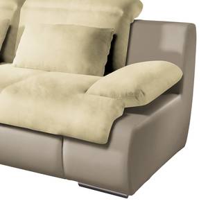 Ecksofa Delsbo Kunstleder / Microfaser mit Schlaffunktion - Sand / Beige - Longchair davorstehend links